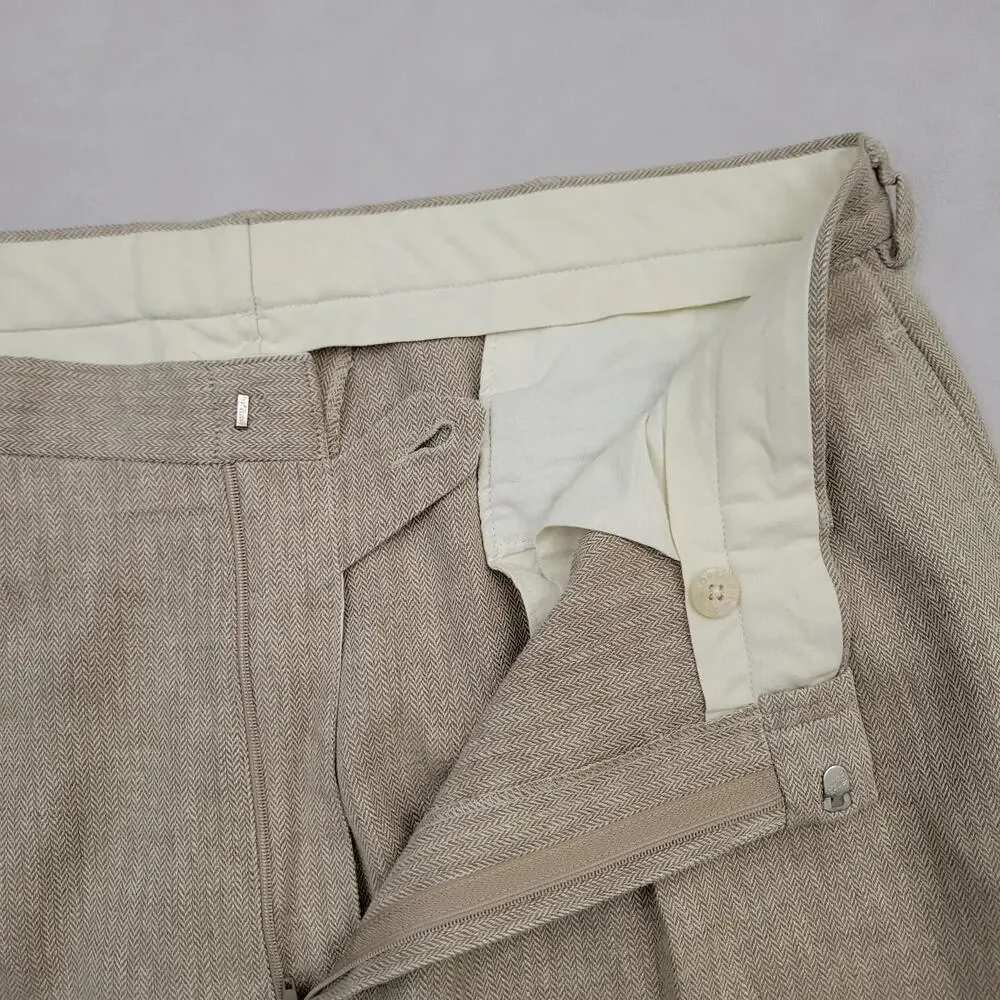 VINTAGE Polo Ralph Lauren Whipcord Trousers Size Cotton Cuffed Pants Size 36x30 - Picture 6 of 13